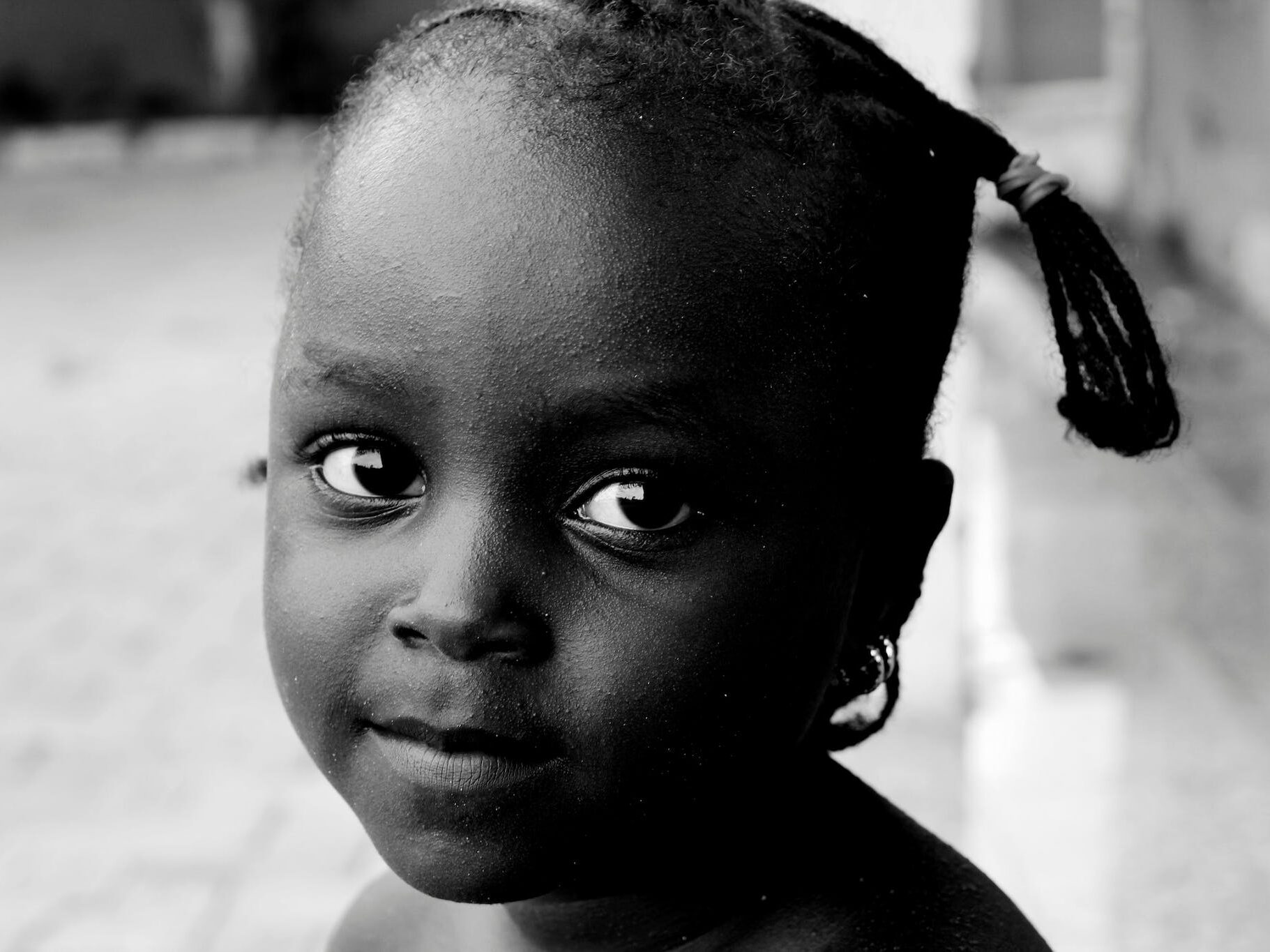 Greyscale Close-up Photo of Young Girl